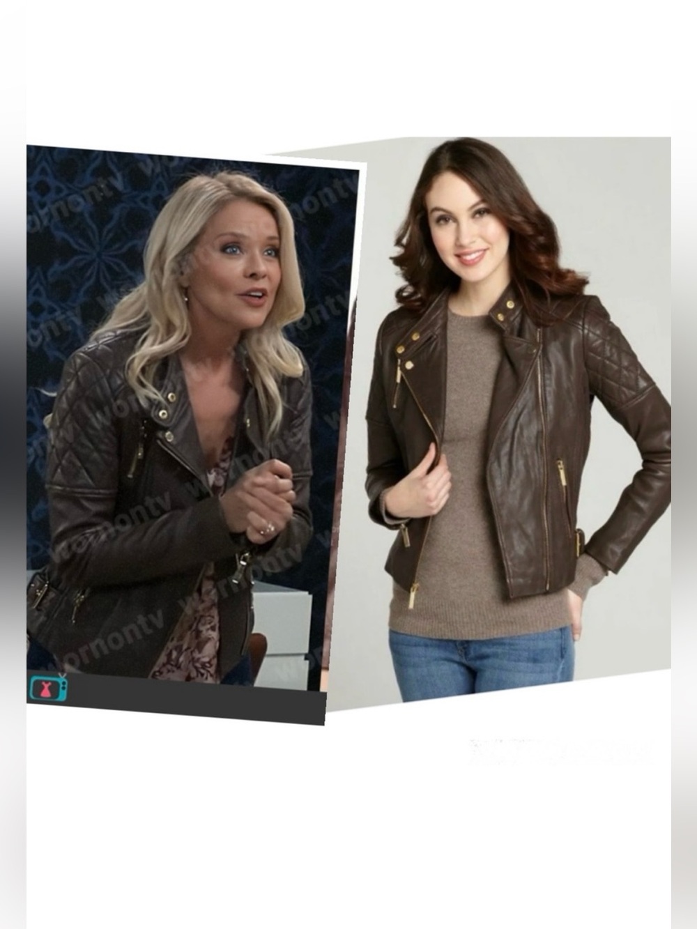 Michael Kors Jacket Genuine Leather Biker Moto Quilted Bikercore Mob Wife ASO TV